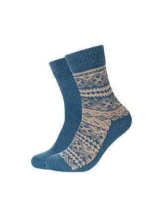 CAMANO | Calcetines de felpa para hombre Cosy, paquete de 2 | blau
